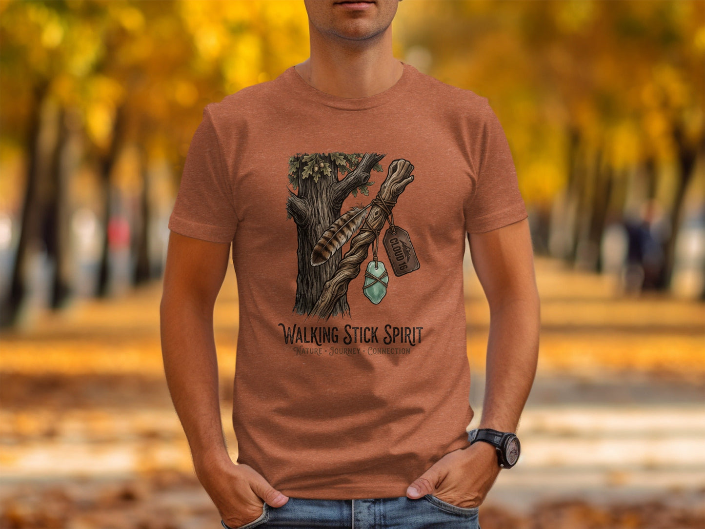 Heritage Walking Stick Spirit: Journey Nomad Tee