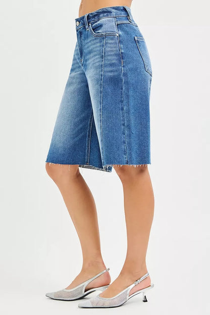 RISEN Raw Hem Slouchy Seamed Jorts