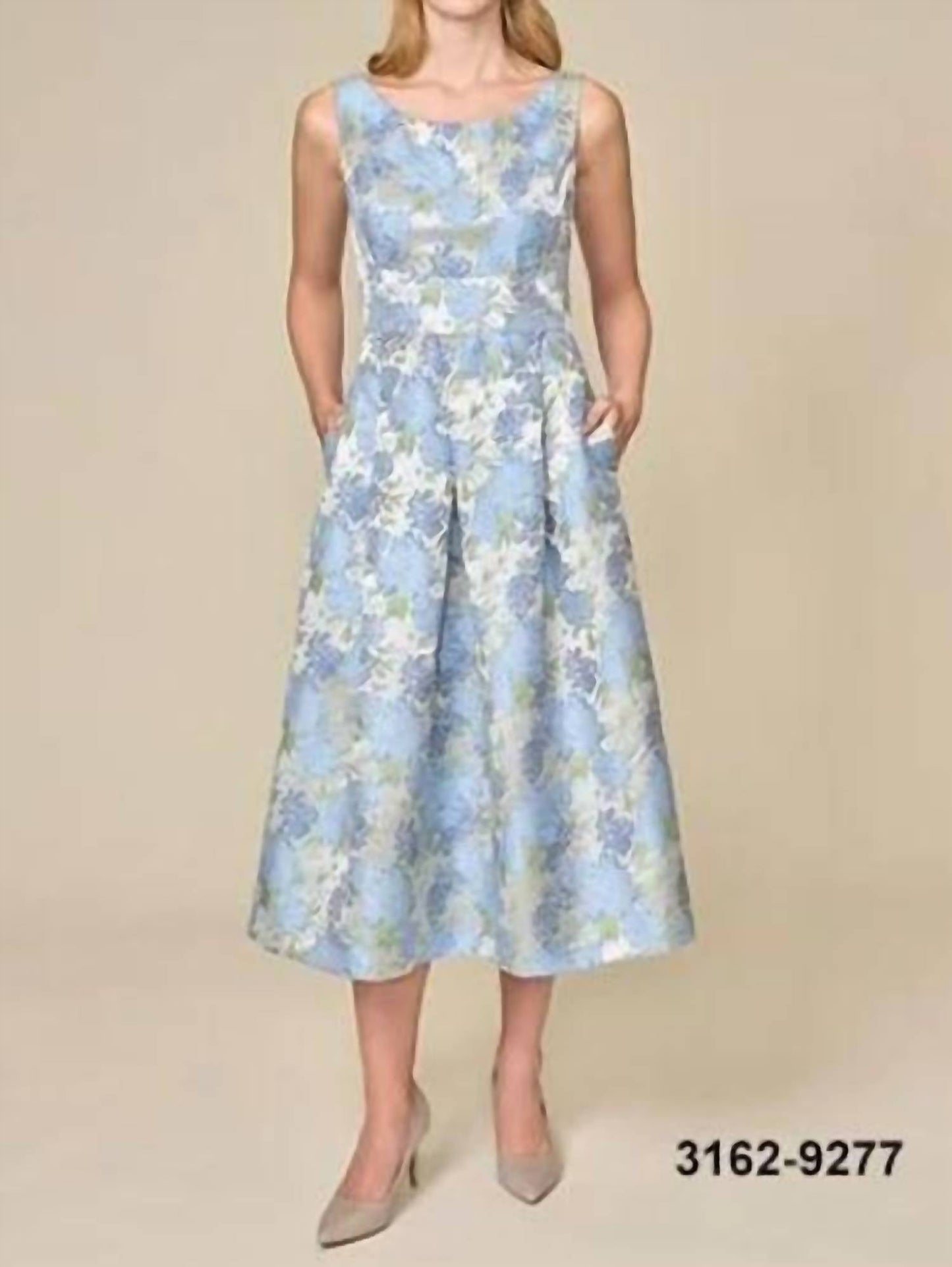 Jacquard Floral A Line Dress