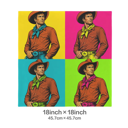Baha Ranch The Last Roundup Bronc Rider Collage Throw Pillow Cover Made in America