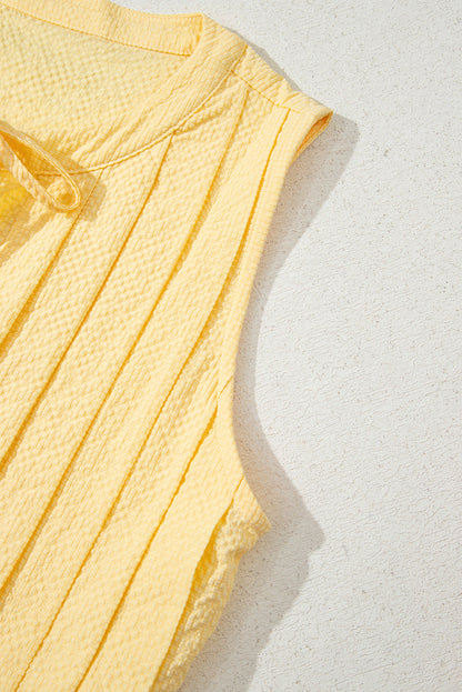 Kenzie Notched Pleated Tank Top