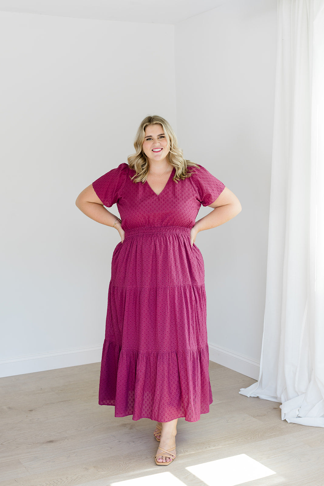 The Sarah Maxi Dress in Sugar Plum Dobby