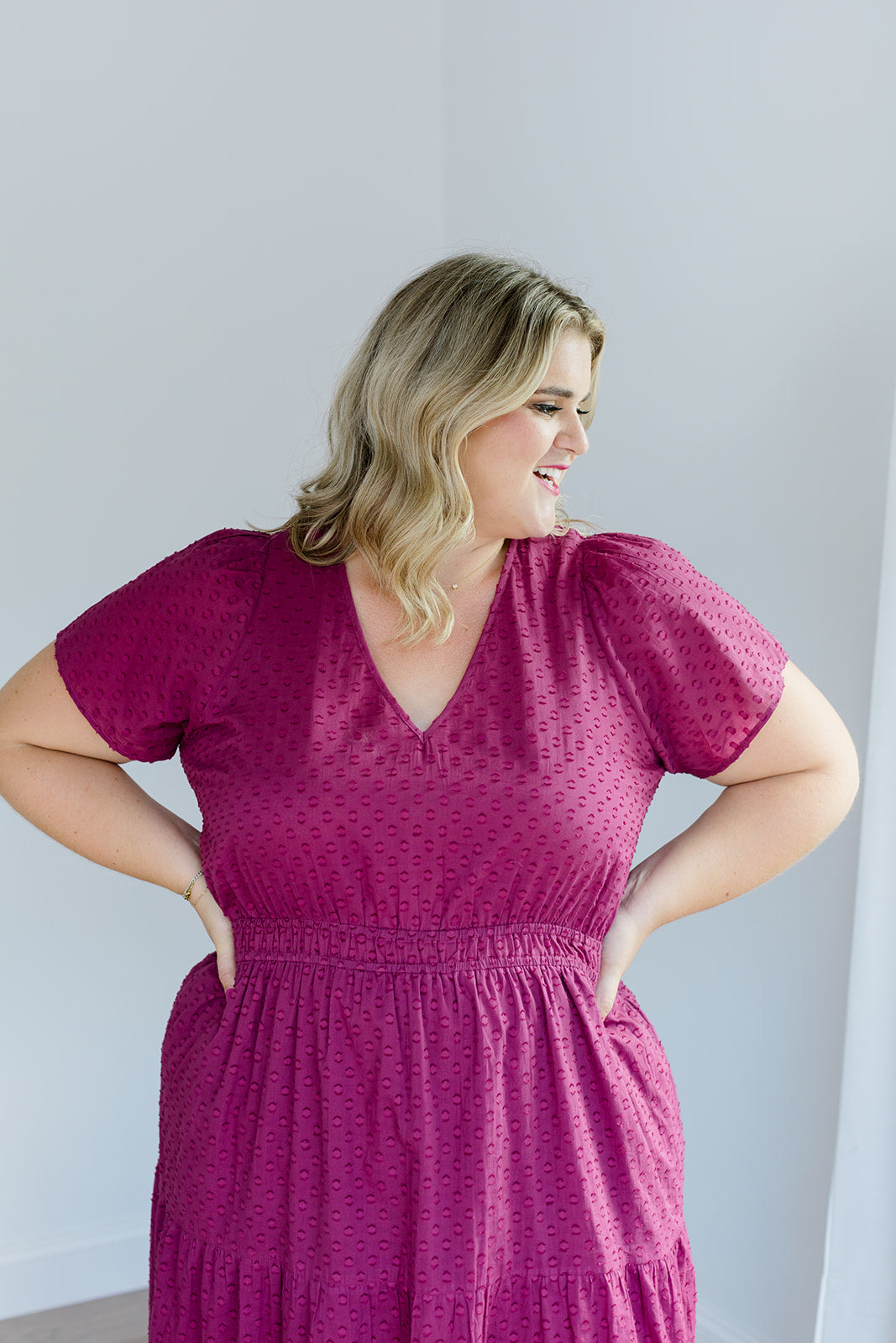 The Sarah Maxi Dress in Sugar Plum Dobby