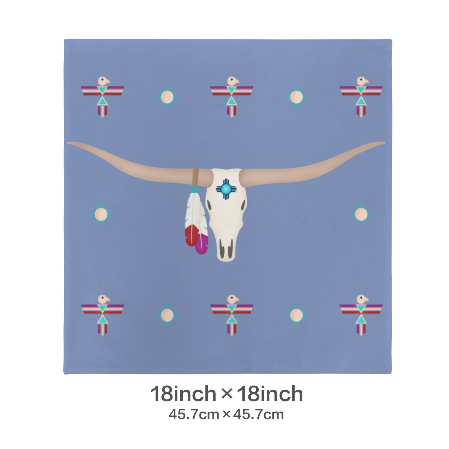 Baha Ranch Velvety Soft Southwest Longhorn Zia Pillow Cover Made in America