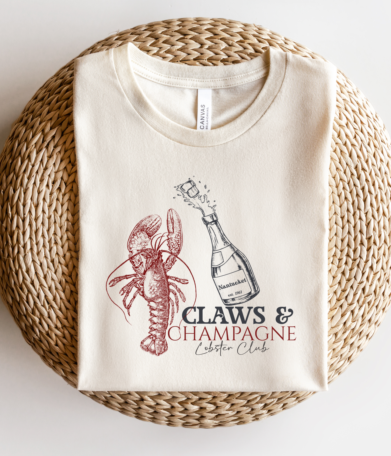 Claws & Champagne Lobster Club Bella Canvas Graphic Tee