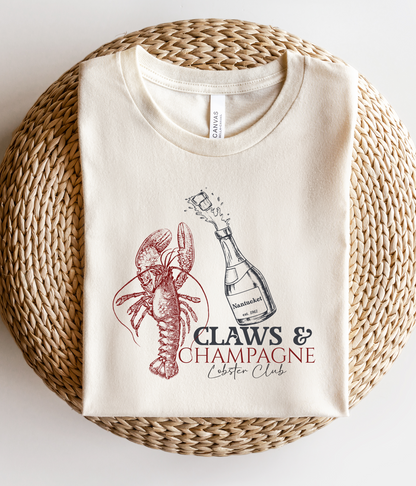Claws & Champagne Lobster Club Bella Canvas Graphic Tee