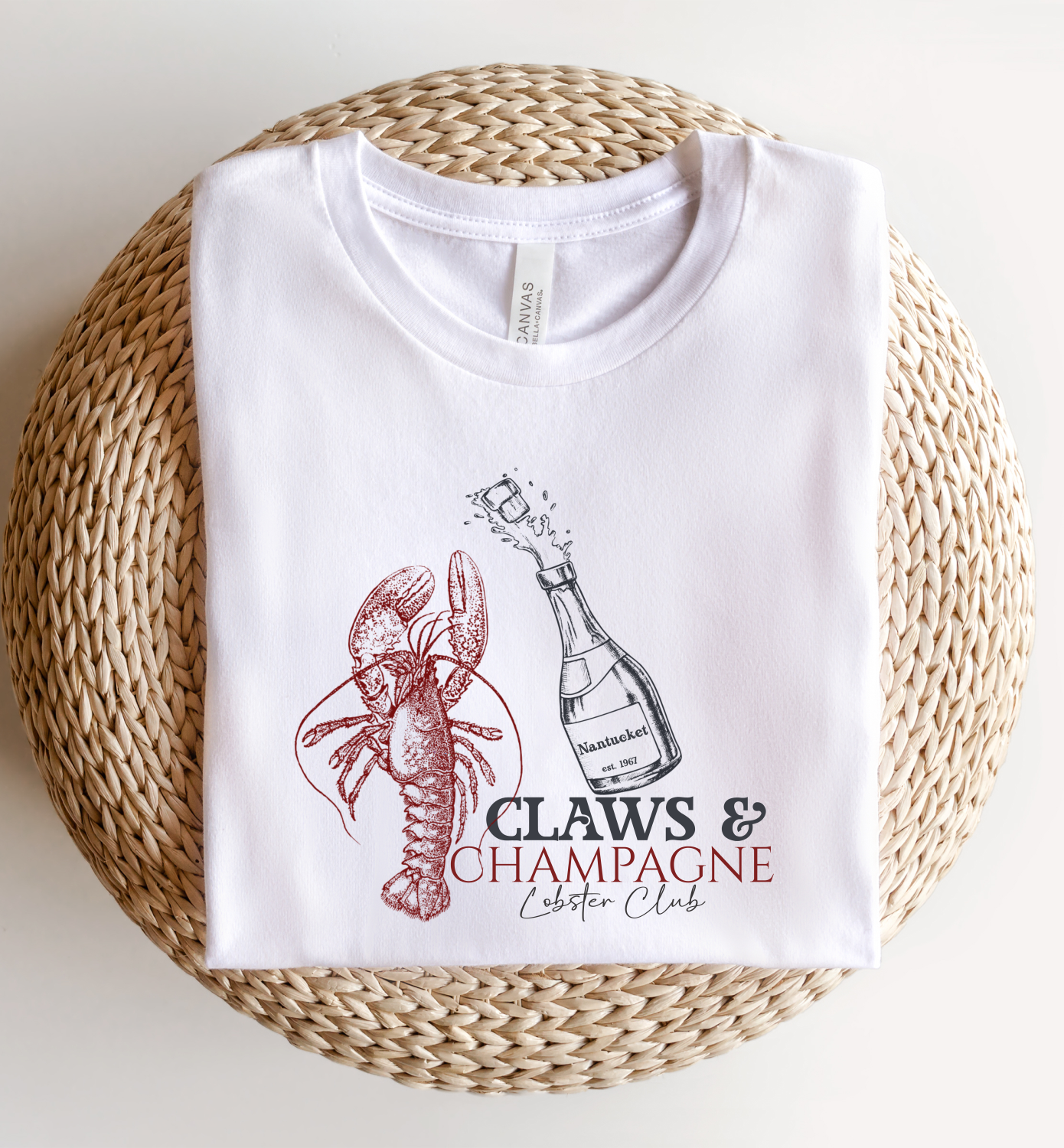 Claws & Champagne Lobster Club Bella Canvas Graphic Tee