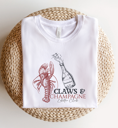 Claws & Champagne Lobster Club Bella Canvas Graphic Tee