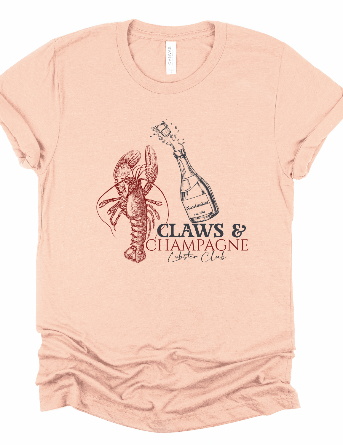 Claws & Champagne Lobster Club Bella Canvas Graphic Tee