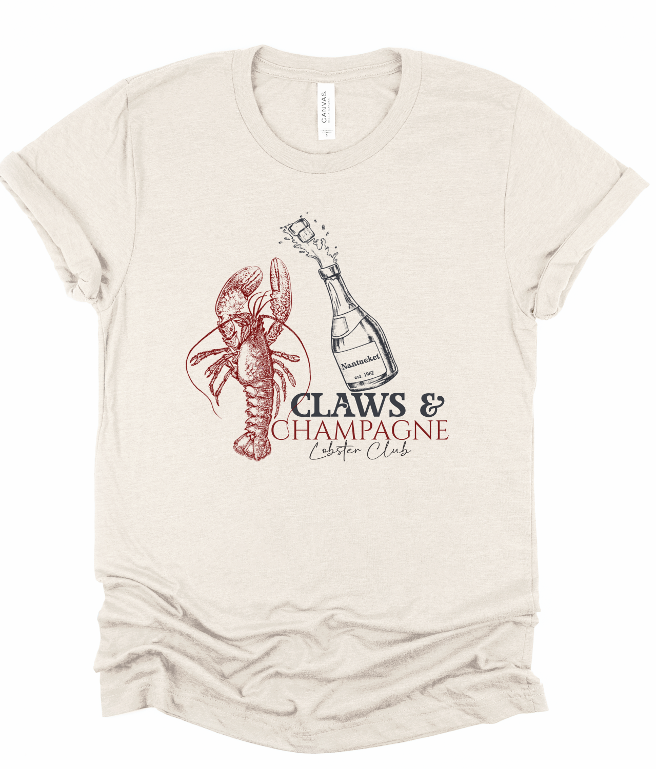 Claws & Champagne Lobster Club Bella Canvas Graphic Tee