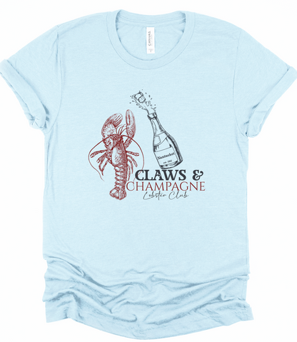 Claws & Champagne Lobster Club Bella Canvas Graphic Tee