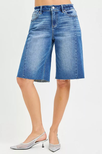 RISEN Raw Hem Slouchy Seamed Jorts