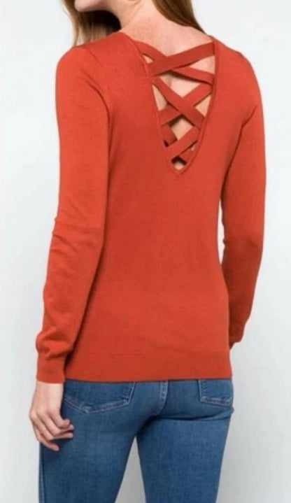 Stitch Fix V Neck Ligh Crisscrosst Sweater Top