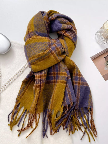 Warm Plaid Winter Scarf