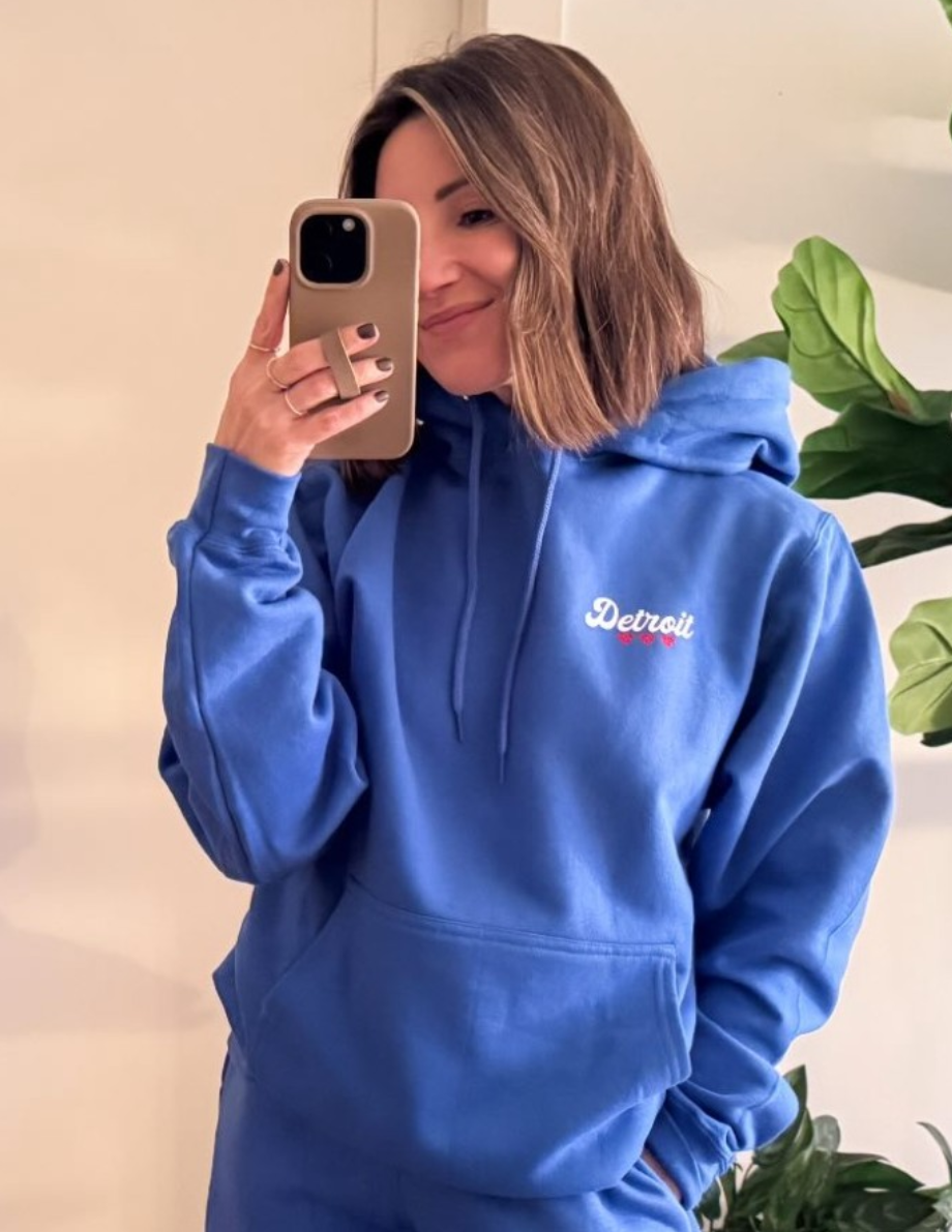 Royal Blue Detroit Minimalist Sparkle Sweatsuit