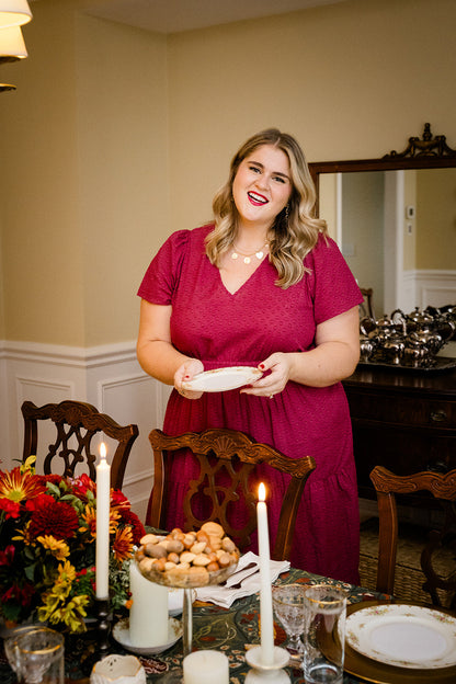 The Sarah Maxi Dress in Sugar Plum Dobby