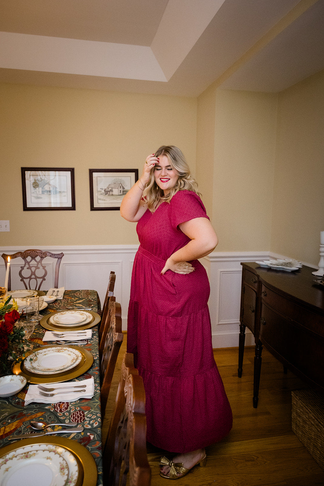 The Sarah Maxi Dress in Sugar Plum Dobby