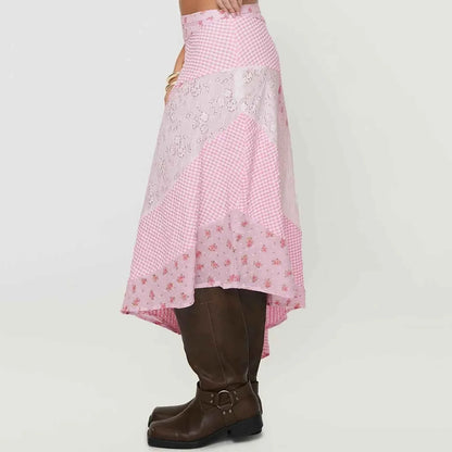 Nueva falda Midi fluida de encaje Irregular para mujer, f...