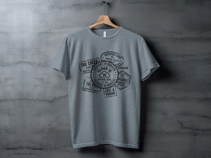 Rugged Wanderlust Passport Stamp Graphic Wilderness Shirt