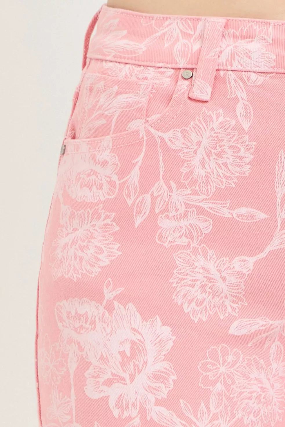 RISEN High Rise Sketched Floral Shorts