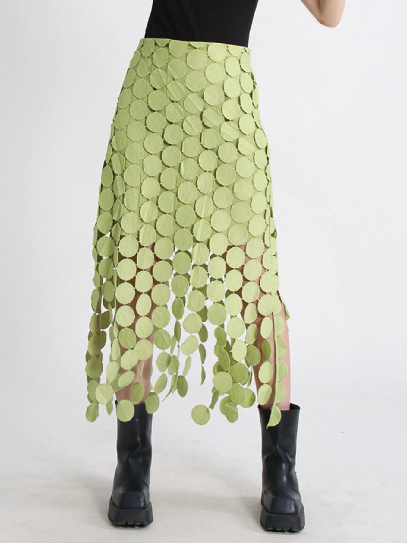 Fringe Midi Skirt See size chart under “more details”