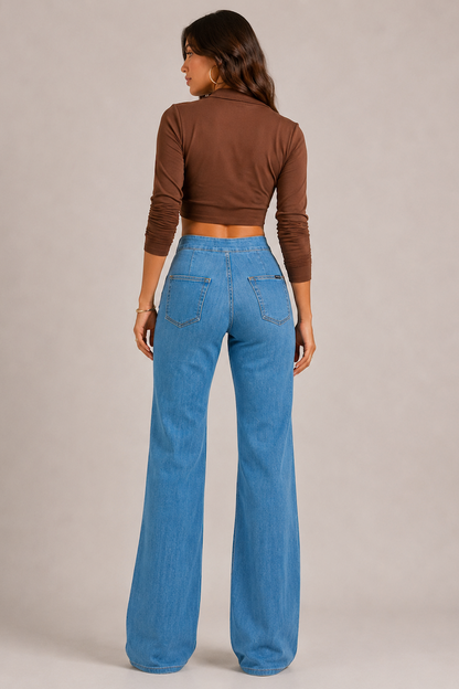 Robin Wide Leg Flare Jean in Medium Wash