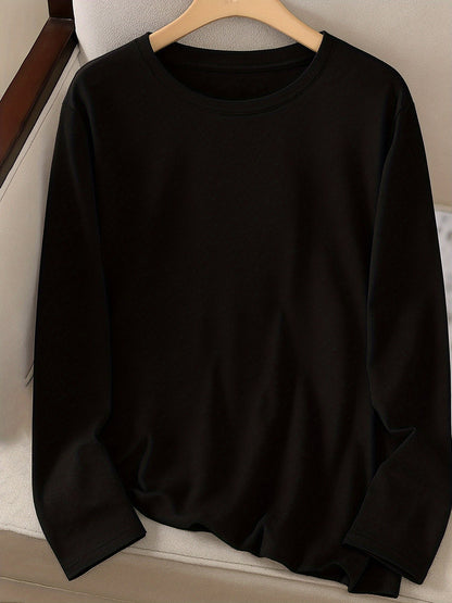 Women's Breathable Soft Stretch Round Neck Long Sleeve T-Shirt -