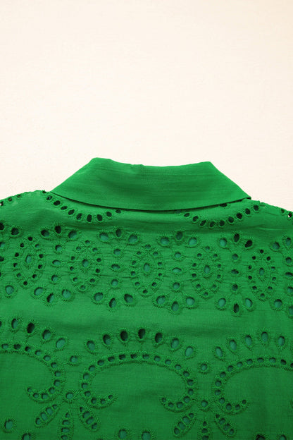 Celine Eyelet Embroidered T Shirt