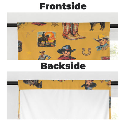 Baha Ranch Vintage Cowboy Collage Western Curtains 28" x 40" Made in America