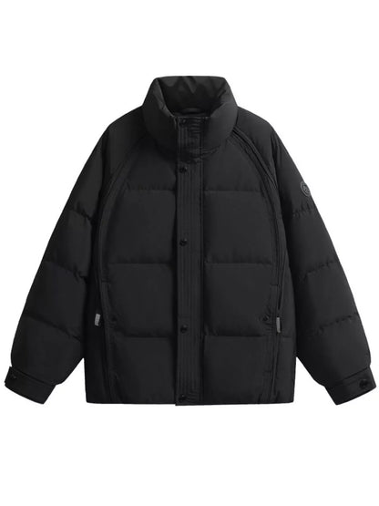 Men's Plus Size Stand Collar Puffer Jacket