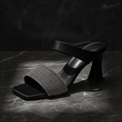 Women's Chunky Heel Slip-On Slippers – Breathable Platform Mules