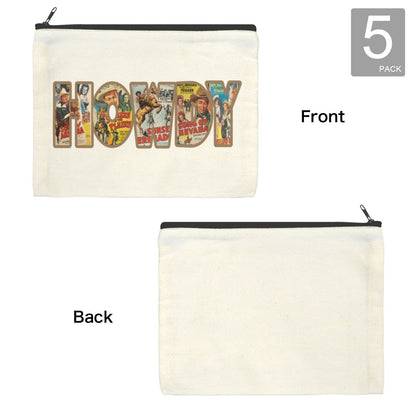 Baha Ranch Vintage Howdy Cosmetic Bag Pack of 5 Made in America