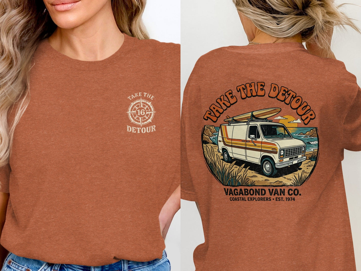 Take The Detour Retro Surf Van T-Shirt