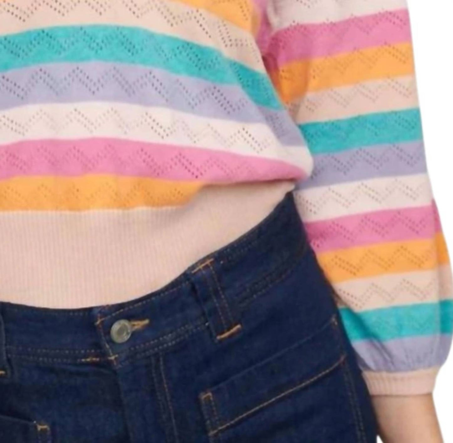 Peace Stripe V Neck Sweater