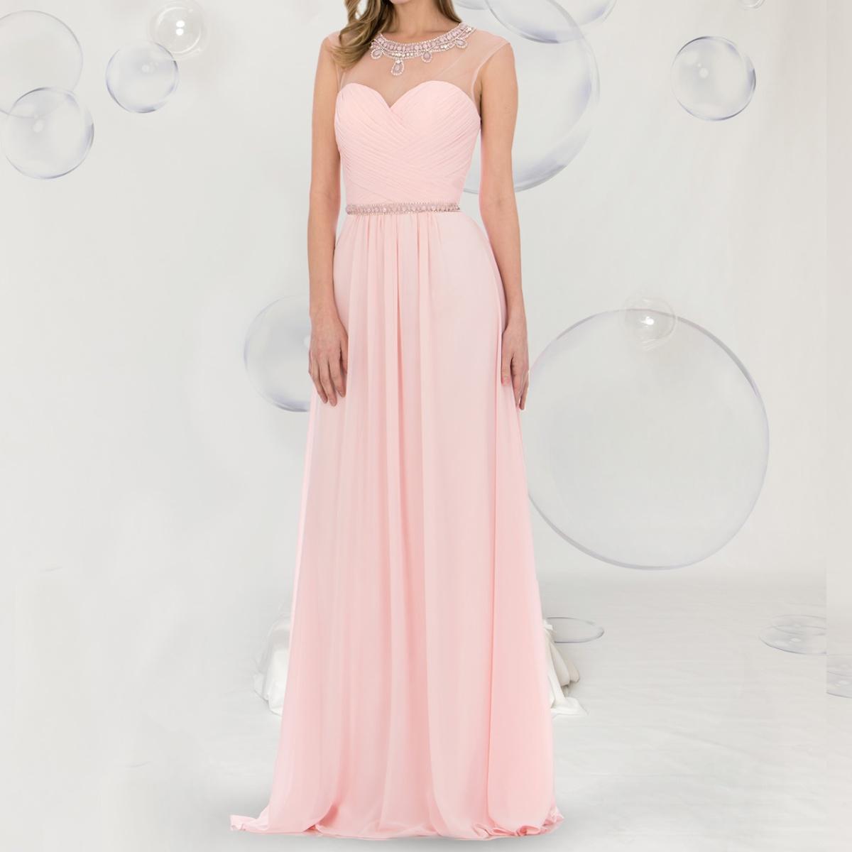 A beautiful gown, halter top with that see through peek-a-boo.