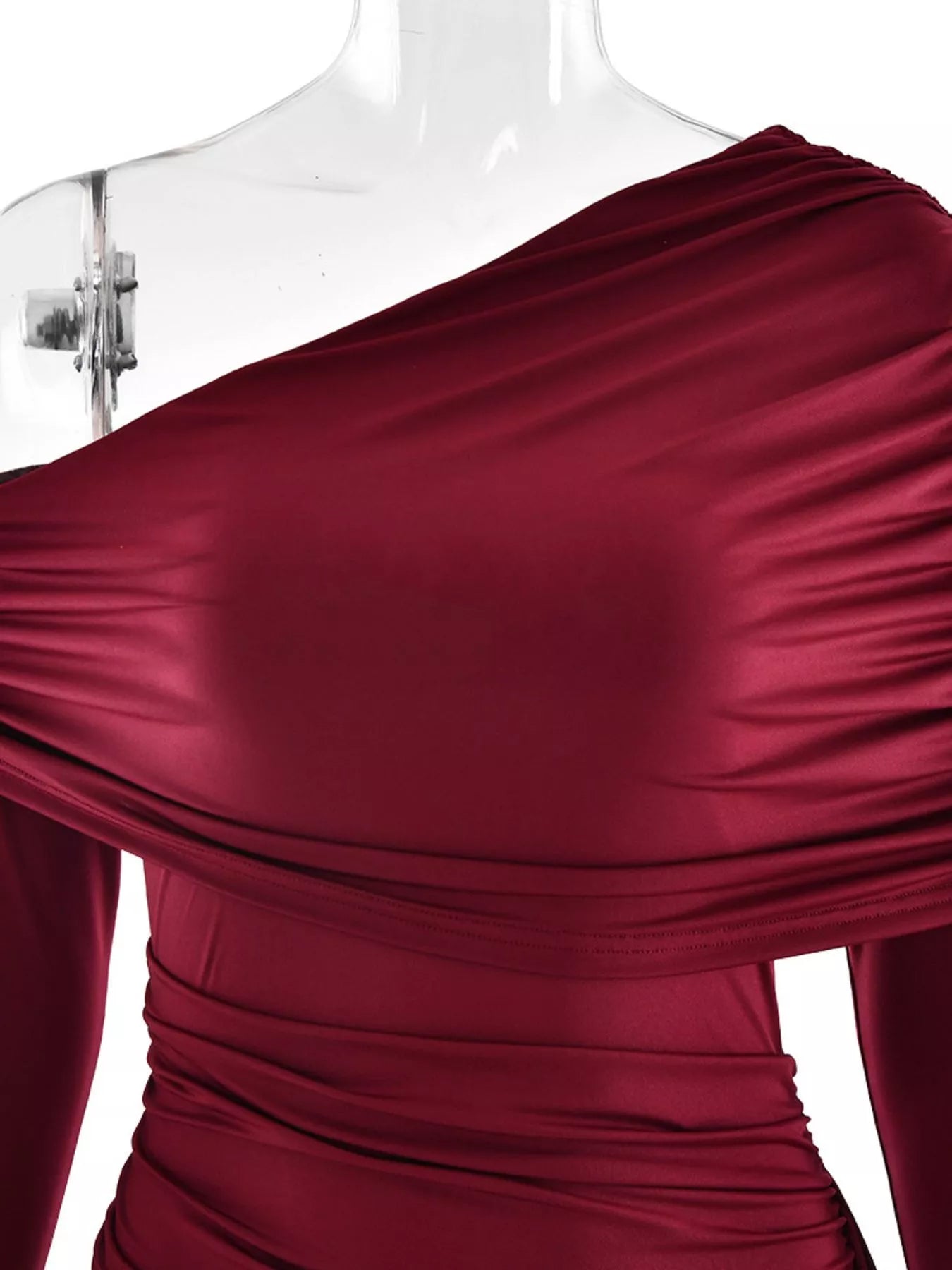 One-Shoulder Ruched Maxi Dress