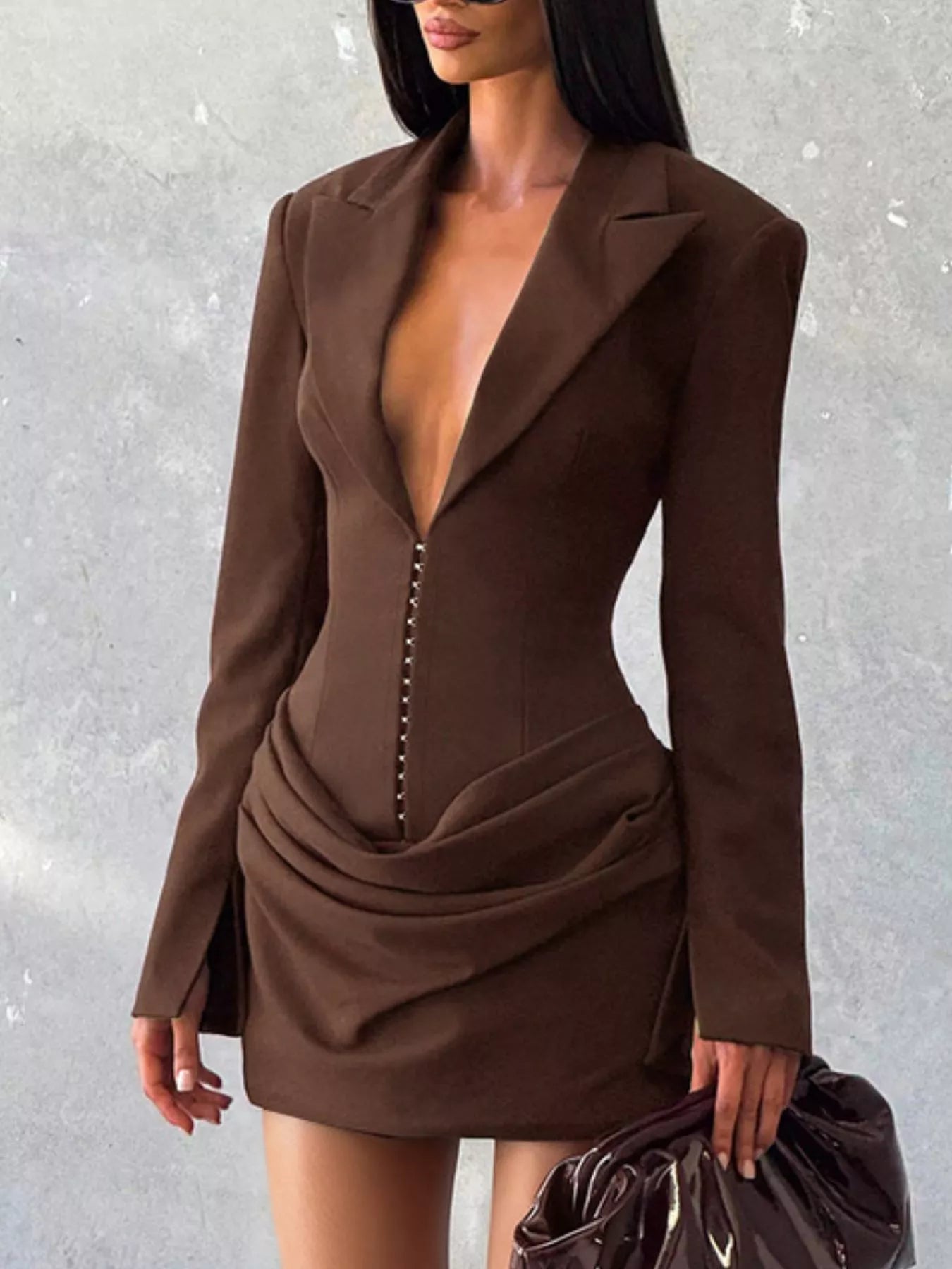 Blazer-Style Long Sleeve Mini Dress