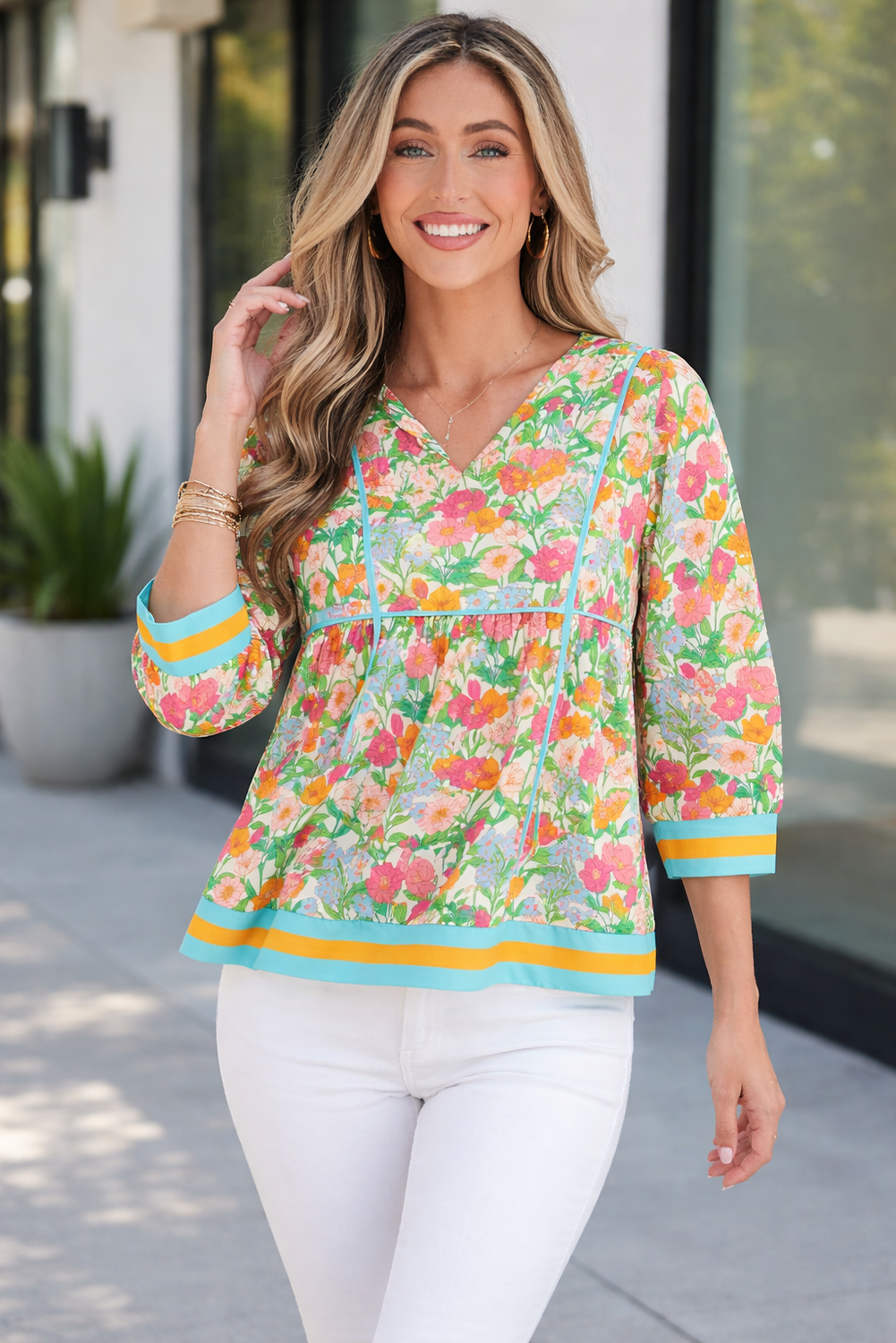 Adley Puff Sleeve Babydoll Blouse