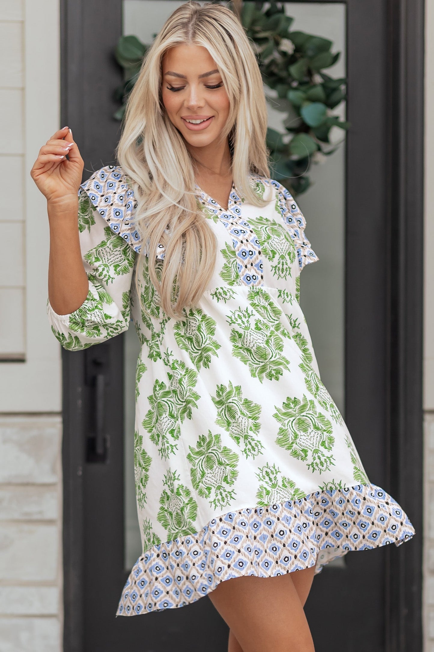 Margot Ruffle Detail Mini Dress