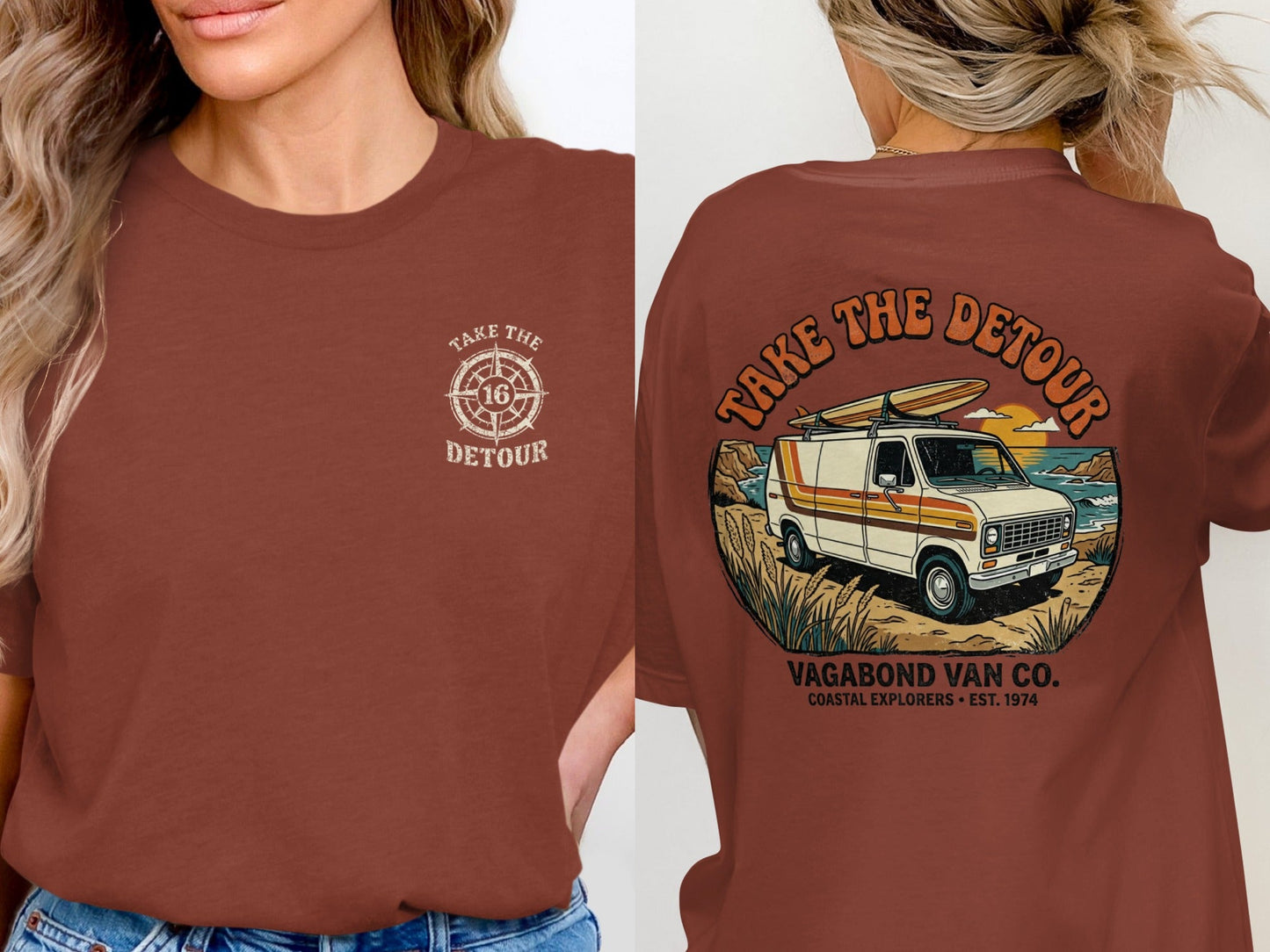 Take The Detour Retro Surf Van T-Shirt
