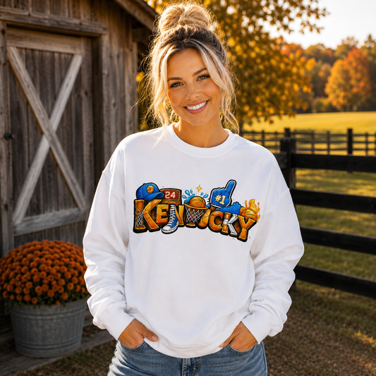 Kentucky Basketball Sweatshirt | Word Art Design | Premium Fleece