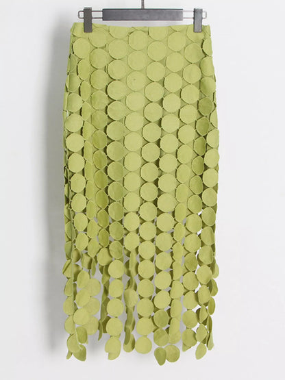 Fringe Midi Skirt See size chart under “more details”