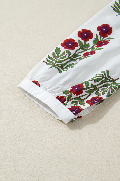 Halo Sleeve Loose Floral Dress