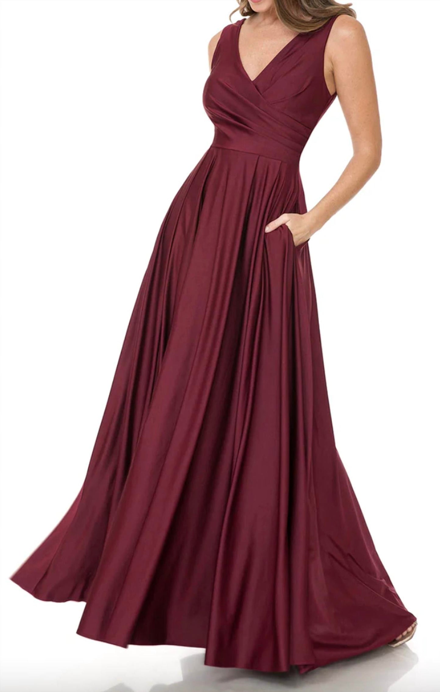 Formal Pleated Long Evening Dress