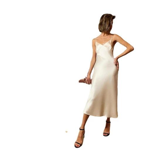 Sling Style Collage Stitching Long Swing Skirt in Sweet Plain Pattern - Polyester Fiber