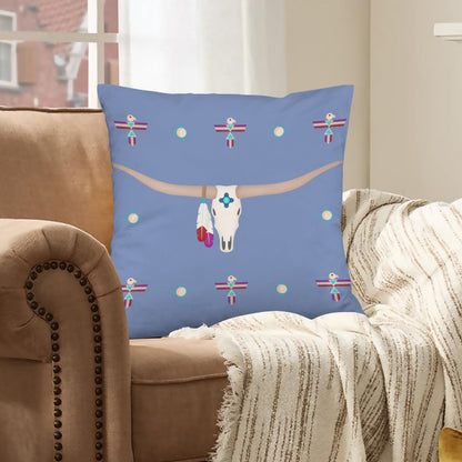 Baha Ranch Velvety Soft Southwest Longhorn Zia Pillow Cover Made in America