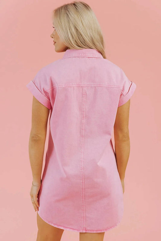 Pocket Denim Shirt Dress
