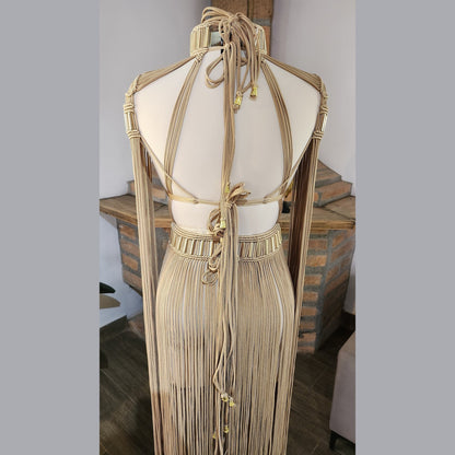 Macramé Festival Dress - Luxury Fringe Boho Rave Outfit