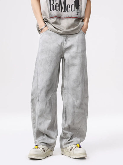 Men's Vintage Wash Wide Leg Jeans