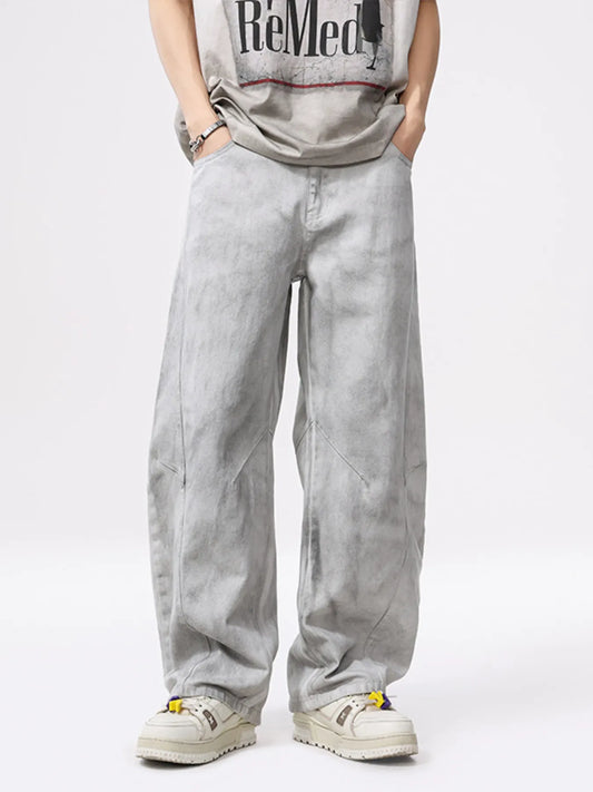 Men's Vintage Wash Wide Leg Jeans